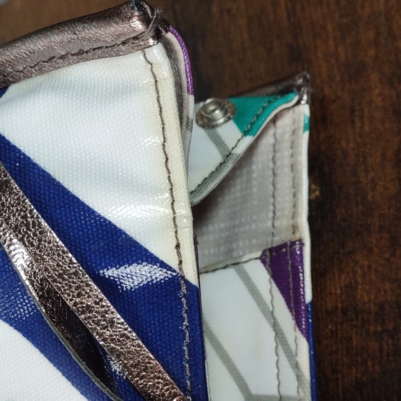 Brighton Chevron Pattern Coated Canvas Tote Bag w/Studs - Picture 15 of 16